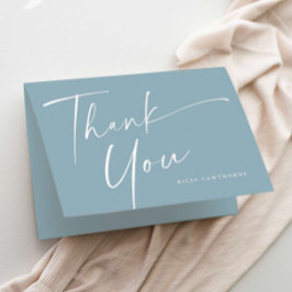 Cartão De Agradecimento Chá de fraldas de Script Elegante Moderno