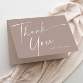 Cartão De Agradecimento Chá de fraldas de Script Elegante Moderno