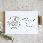 Cartão De Agradecimento Chá de fraldas de sola de guincho<br><div class="desc">Envie obrigados aos seus convidados com este cartões de agradecimentos de chá de fraldas personalizável. Apresenta um guaxinim de bebê a aquarela numa coroa verde. Personalize este cartões de agradecimentos de chá de fraldas adicionando seus detalhes. Este cartões de agradecimentos de guaxinim é perfeito para qualquer tema ou estação do...</div>