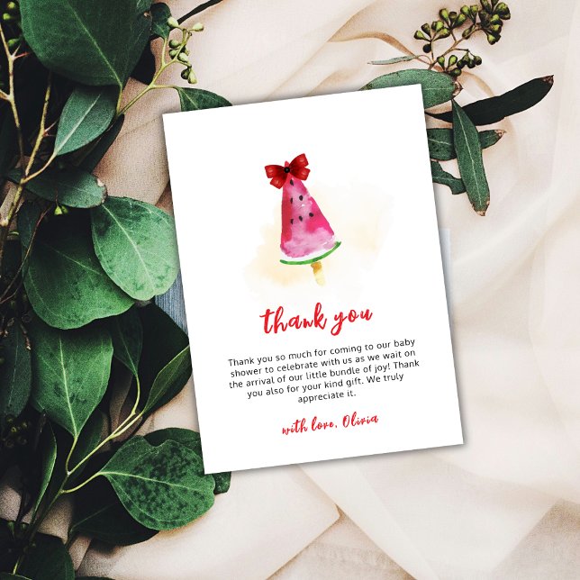 Cartão De Agradecimento Chá de fraldas De Sorvete Pronta Para Pop (Popcicle Ready To Pop Ice Cream Baby Shower Thank You Card)