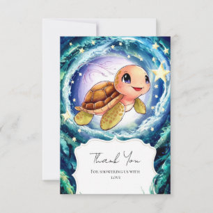 Cartão De Agradecimento Chá de fraldas de Tartaruga Simples