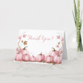 Cartão De Agradecimento Chá de fraldas de Tema Pumpkin Rosa