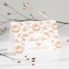 Cartão De Agradecimento Chá de fraldas de torta de torre de madeira pequen