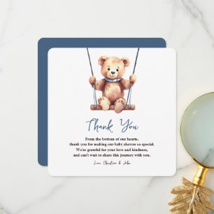 Cartão De Agradecimento Chá de fraldas de Urso Bonito