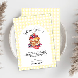 Cartão De Agradecimento Chá de fraldas de Xadrez Gingham de Panquecas e Pa