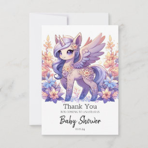 Cartão De Agradecimento Chá de fraldas do Boho Fun Unicorn