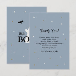 Cartão De Agradecimento Chá de fraldas do Menino Boo Halloween