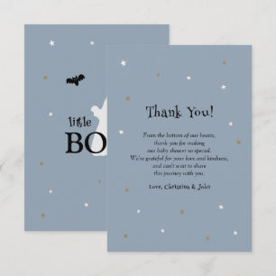 Cartão De Agradecimento Chá de fraldas do Menino Boo Halloween