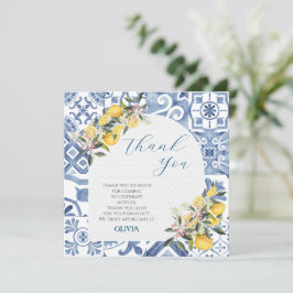 Cartão De Agradecimento Chá de fraldas do tema Citrus