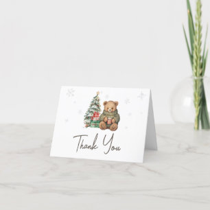 Cartão De Agradecimento Chá de fraldas do Urso de Inverno