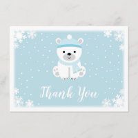 Chá de fraldas do Urso Polar Azul Obrigado