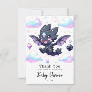 Cartão De Agradecimento Chá de fraldas Dragão Encantado Dreamy
