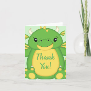 Cartão De Agradecimento Chá de fraldas Dragon