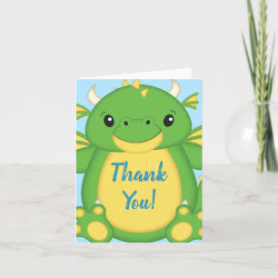 Cartão De Agradecimento Chá de fraldas Dragon