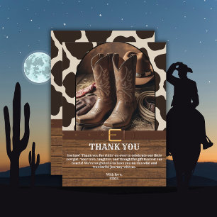 Cartão De Agradecimento Chá de fraldas Elegante Boots