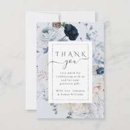 Cartão De Agradecimento Chá de fraldas Elegante de Flor Selvagem de invern
