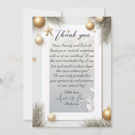 Cartão De Agradecimento Chá de fraldas Elegante Dourado de Ano Novo
