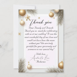 Cartão De Agradecimento Chá de fraldas Elegante Dourado de Ano Novo
