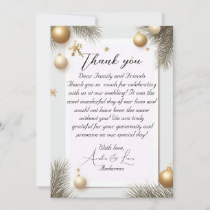 Cartão De Agradecimento Chá de fraldas Elegante Dourado de Ano Novo