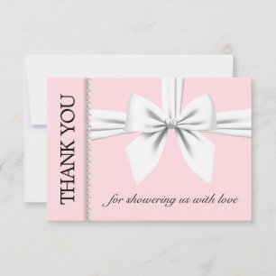 Cartão De Agradecimento Chá de fraldas Elegante rosa Tiffany Teal