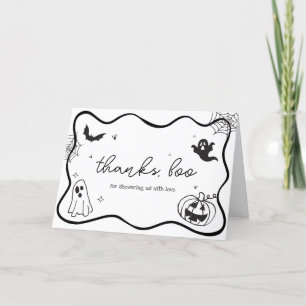 Cartão De Agradecimento Chá de fraldas Escrivado do Halloween