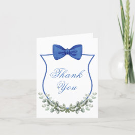 Cartão De Agradecimento Chá de fraldas Eucalyptus Crest Boy Arco Azul