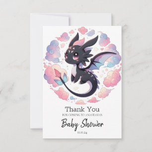 Cartão De Agradecimento Chá de fraldas Fantasy Dragon Adorável