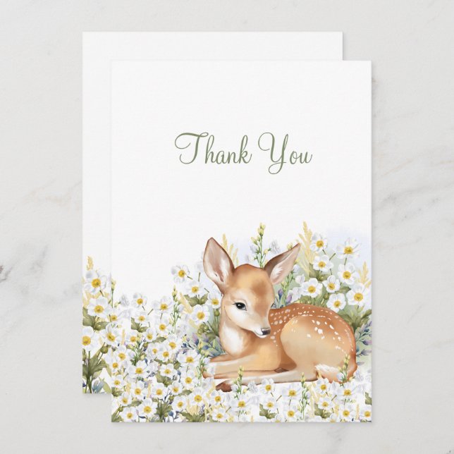 Cartão De Agradecimento Chá de fraldas Flat Obrigado com uma camisa adoráv (Frente/Verso)