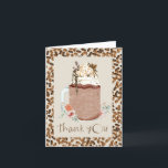 Cartão De Agradecimento Chá de fraldas Floral De Feijão Ficado Obrigado<br><div class="desc">Tema de boas-vindas do chá de fraldas "Um bebê está se preparando" com Ilustração de Mason jar de café gelado com design floral e borda de café. Texto "Obrigado" no fundo com anel de café incorporado ao design.</div>