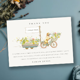 Cartão De Agradecimento Chá de fraldas Floral para Retriever de Ouro em cr