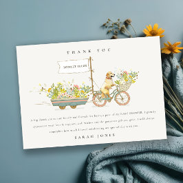 Cartão De Agradecimento Chá de fraldas Floral para Retriever de Ouro em cr