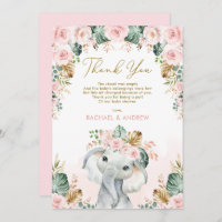 Chá de fraldas Floral Tropical Boho Elephant Blush