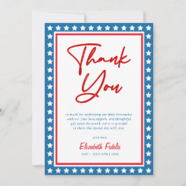 Cartão De Agradecimento chá de fraldas Fotográfico de 4 de julho