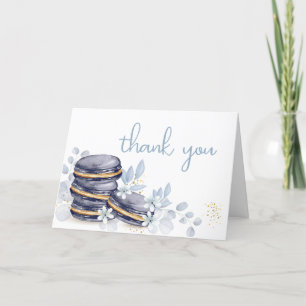 Cartão De Agradecimento Chá de fraldas francês Floral Bonjour Bébé Macaron
