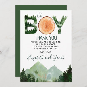 Cartão De Agradecimento Chá de fraldas Garoto Obrigado