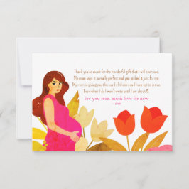 Cartão De Agradecimento Chá de fraldas grávida da mãe