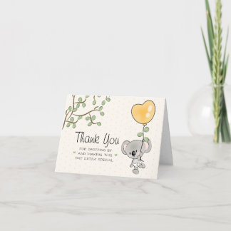 Cartão De Agradecimento Chá de fraldas Koala Eucalyptus Obrigado