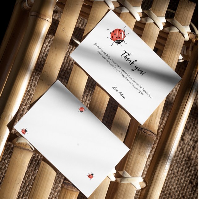 Cartão De Agradecimento Chá de fraldas Ladybug (Criador carregado)