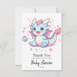 Cartão De Agradecimento Chá de fraldas Maiúsculo do Dragão