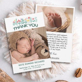 Cartão De Agradecimento Chá de fraldas manuscrito de fotos de estado de na