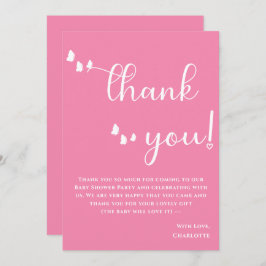 Cartão De Agradecimento Chá de fraldas Mínimo Moderno de Caligrafia da Bor