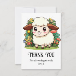 Cartão De Agradecimento Chá de fraldas Místico Whimsical Sheep