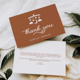 Cartão De Agradecimento Chá de fraldas moderno