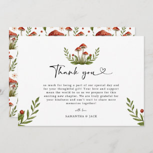 Cartão De Agradecimento Chá de fraldas Moderno De Cogumelo Obrigado