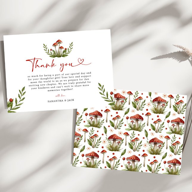 Cartão De Agradecimento Chá de fraldas Moderno De Cogumelo Obrigado (Criador carregado)