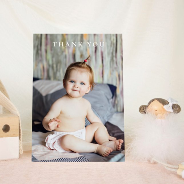 Cartão De Agradecimento Chá de fraldas Moderno Obrigado Uma Foto (Criador carregado)