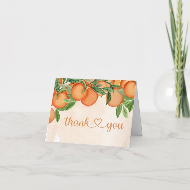 Cartão De Agradecimento Chá de fraldas Neutro de Foto Pequeno Cutie (Frente)