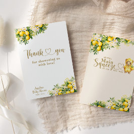 Cartão De Agradecimento Chá de fraldas neutro de gênero Lemon Citrus Summe