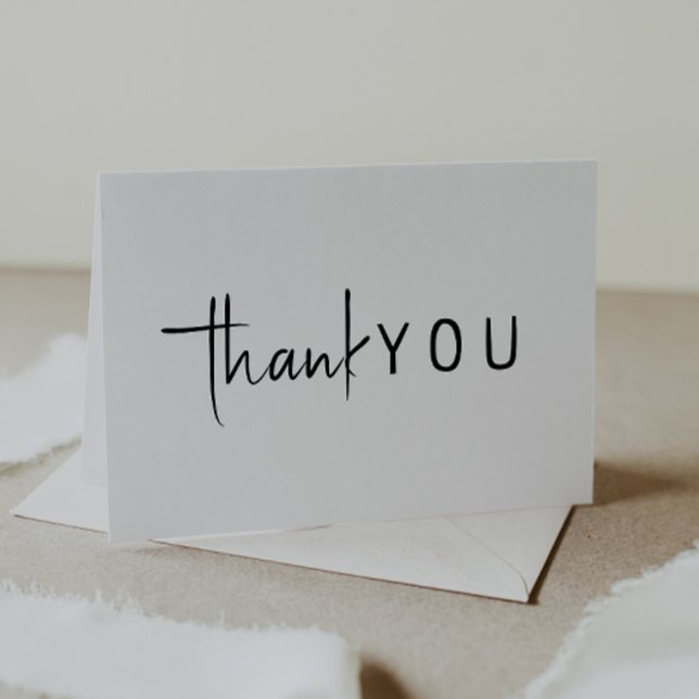 Cartão De Agradecimento Chá de fraldas Neutro Moderno Simples Dobrado (Criador carregado)