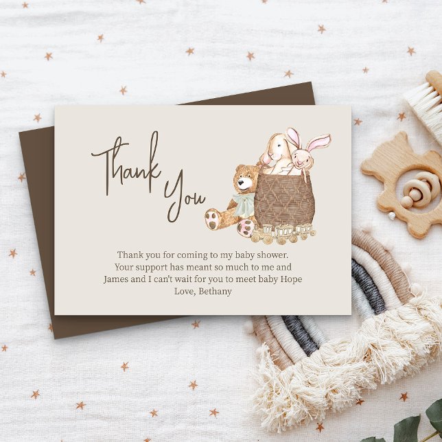 Cartão De Agradecimento Chá de fraldas Nursery Neutral Boho (Cute thank you cards from my Boho Nursery baby shower Collection)